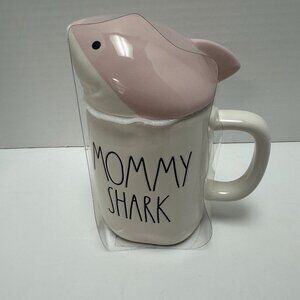 Rae Dunn Mommy Shark Pink Topper Cup